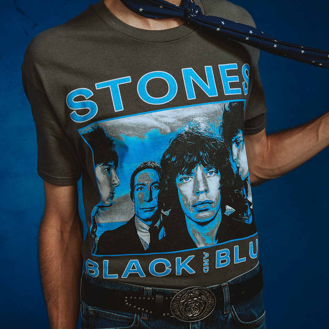 The Rolling Stones - Black and Blue Charcoal T-shirt