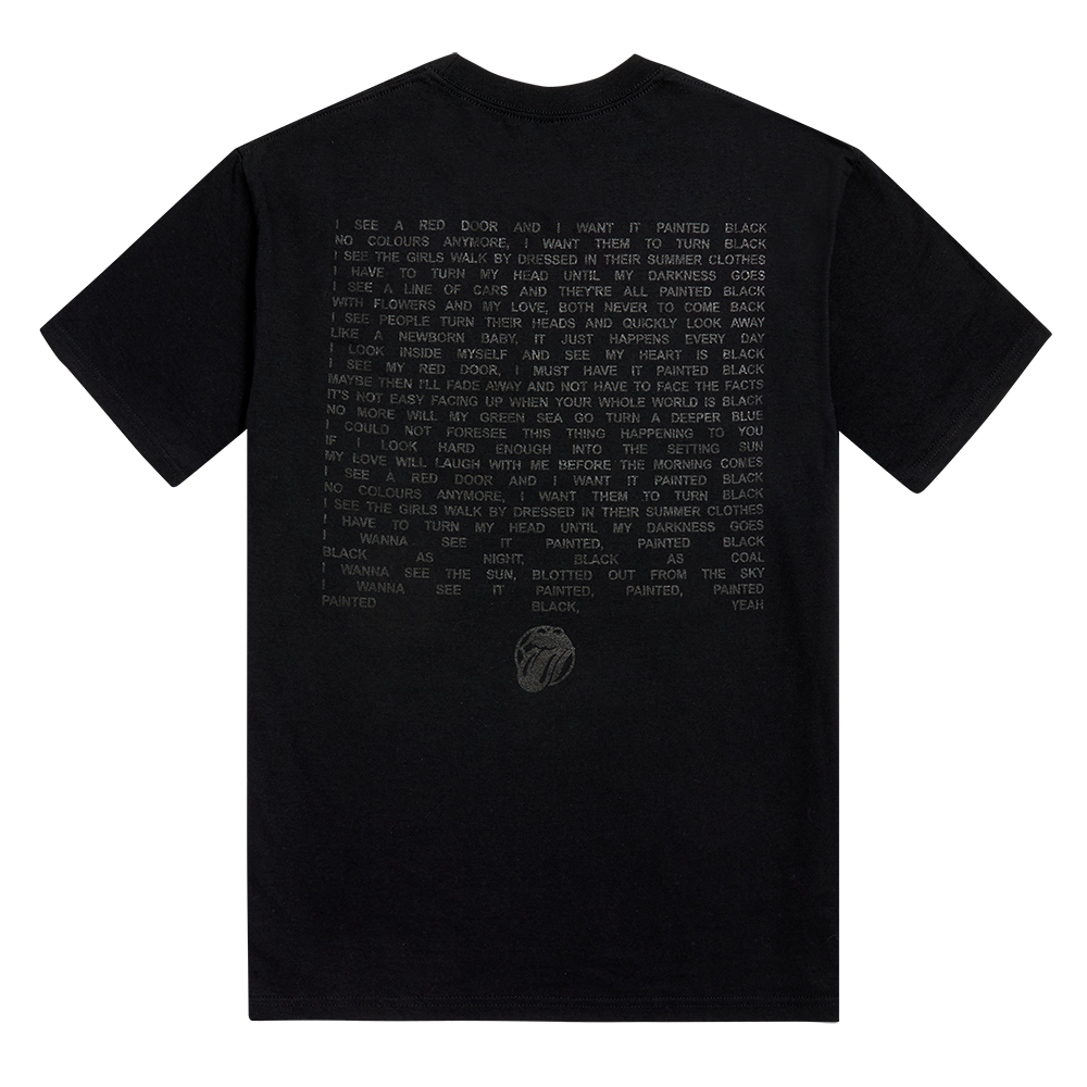The Rolling Stones - Paint It Black Tonal Lyric T-shirt