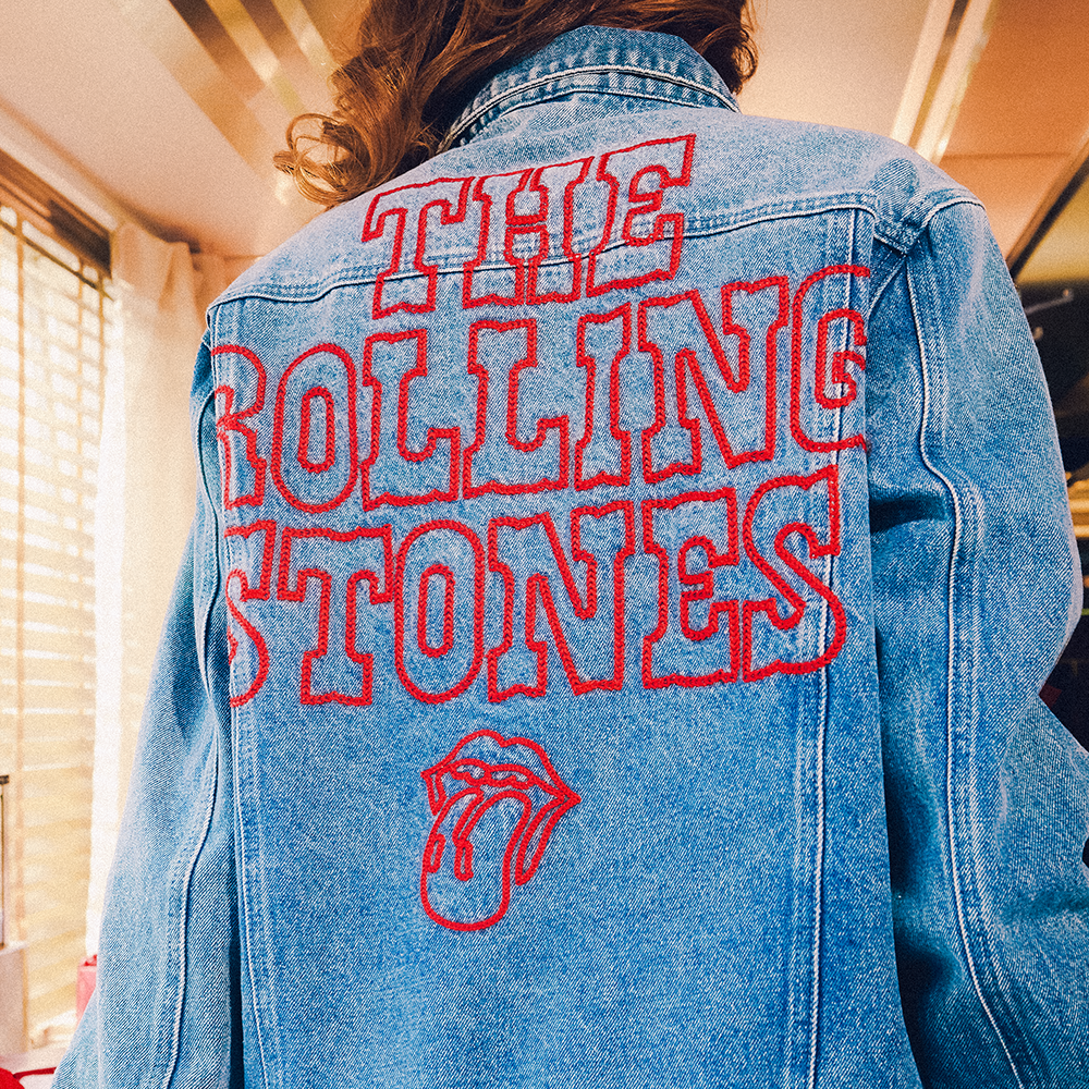 RS No. 9 - The Rolling Stones Embroidered Washed Denim Jacket