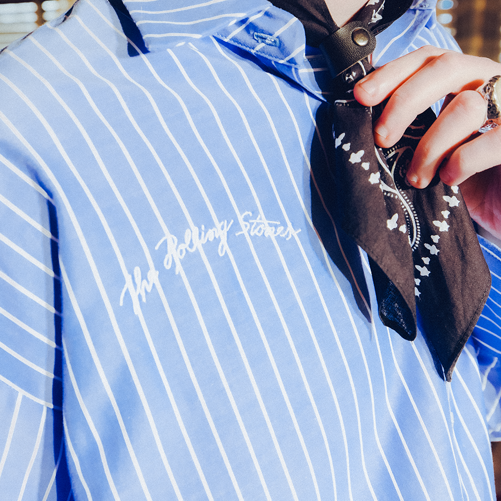 RS No. 9 - Jumbo Logo Pinstripe Poplin Oversized Shirt
