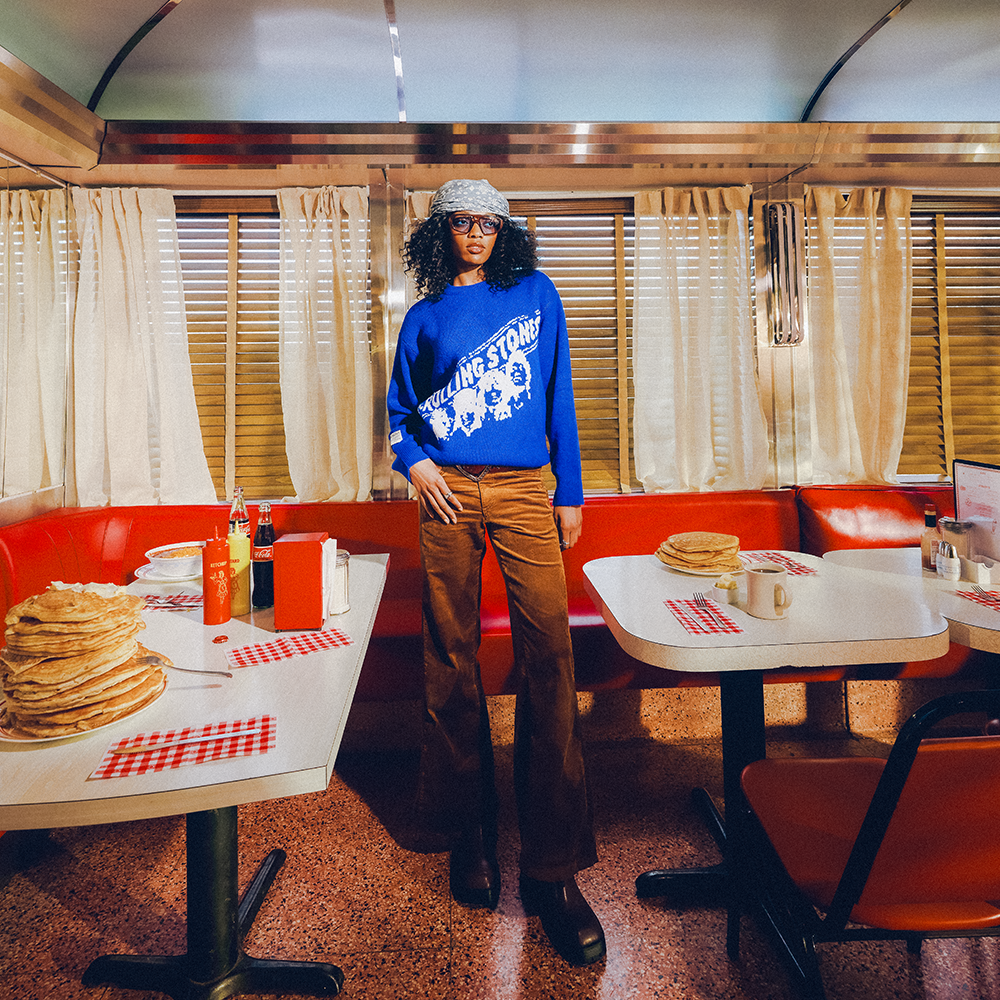 RS No. 9 - Welcome The Rolling Stones Knit Blue Sweater