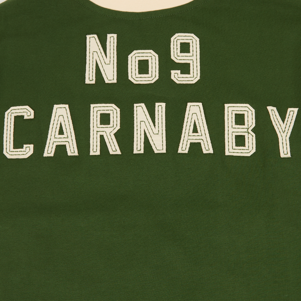 RS No. 9 - STONES VARSITY APPLIQUE FITTED GREEN T-SHIRT
