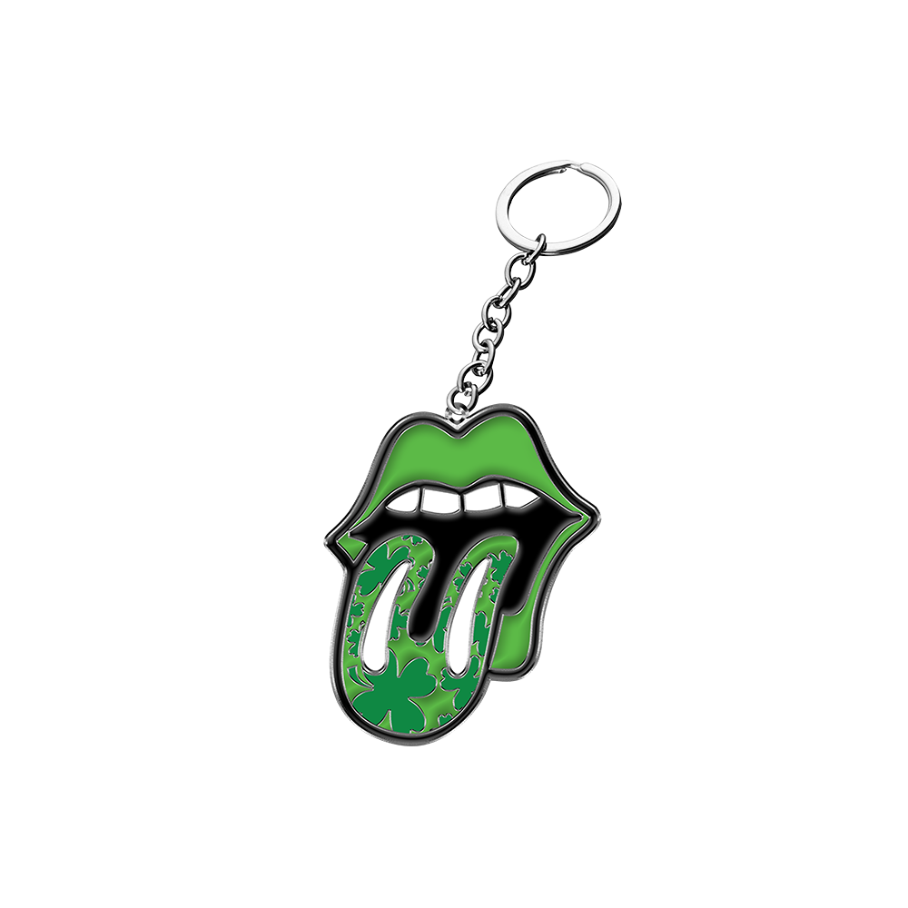 RS No. 9 - Rolling Stones Shamrock Tongue Keyring
