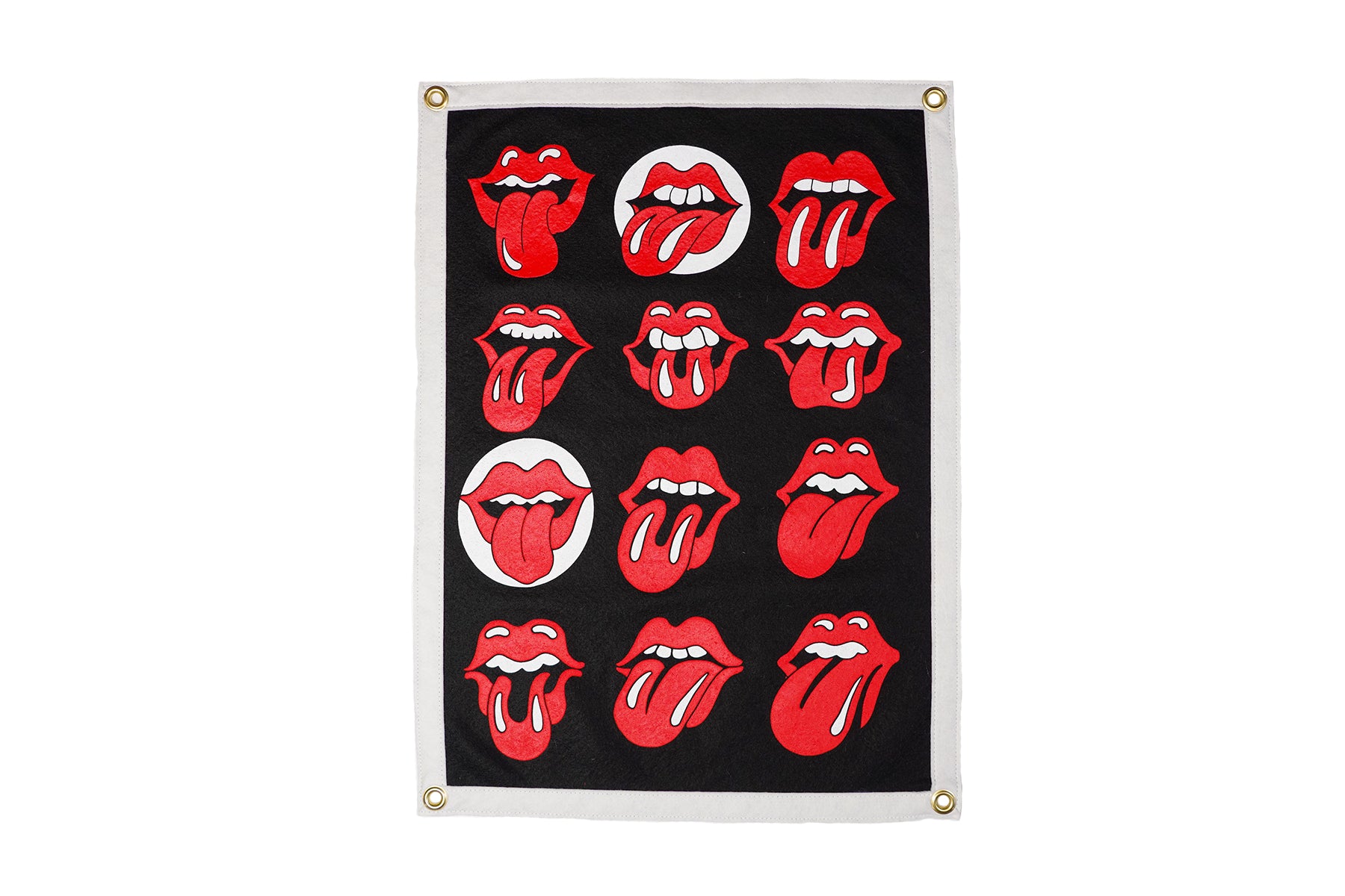 The Rolling Stones - Lips Camp Flag (Black)