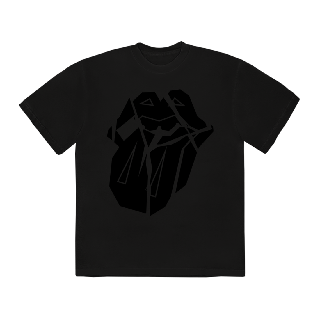 The Rolling Stones - Paint It Black Flocked Diamond Tongue T-Shirt
