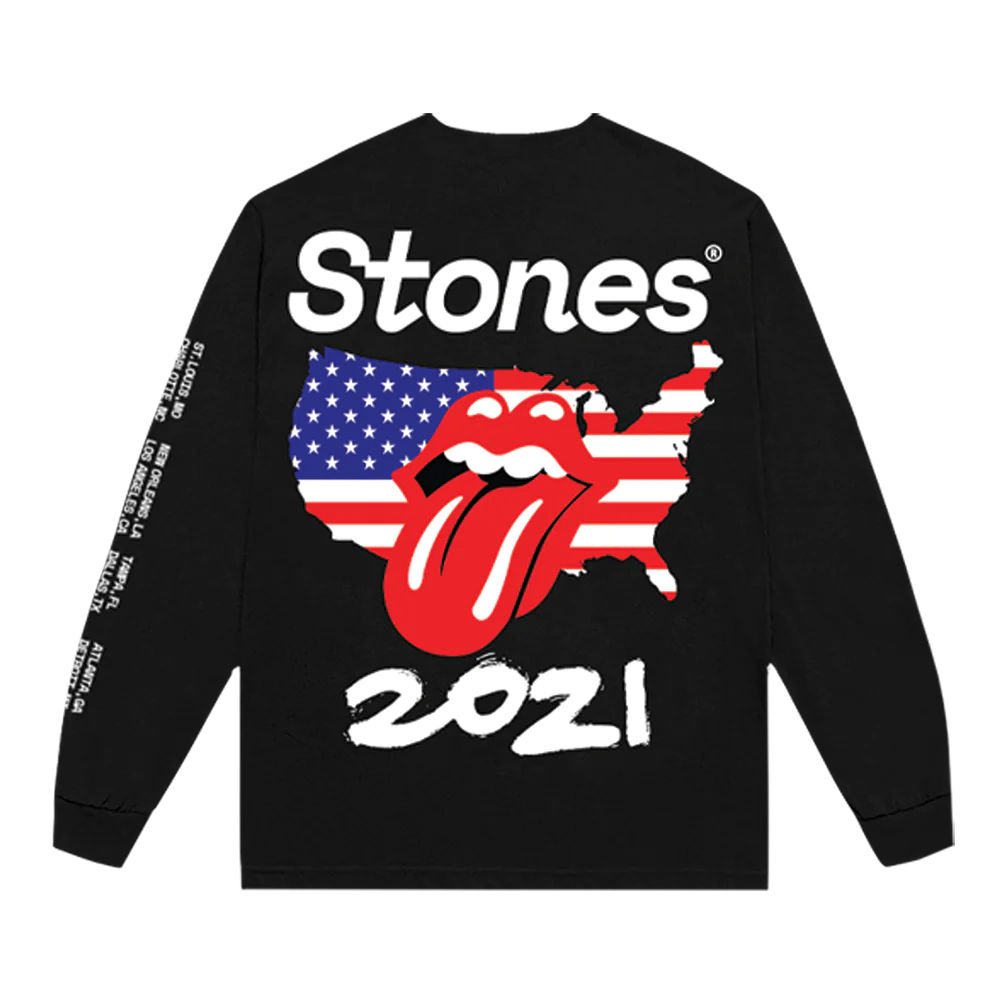The Rolling Stones - No Filter USA 2021 Black Long Sleeve Shirt