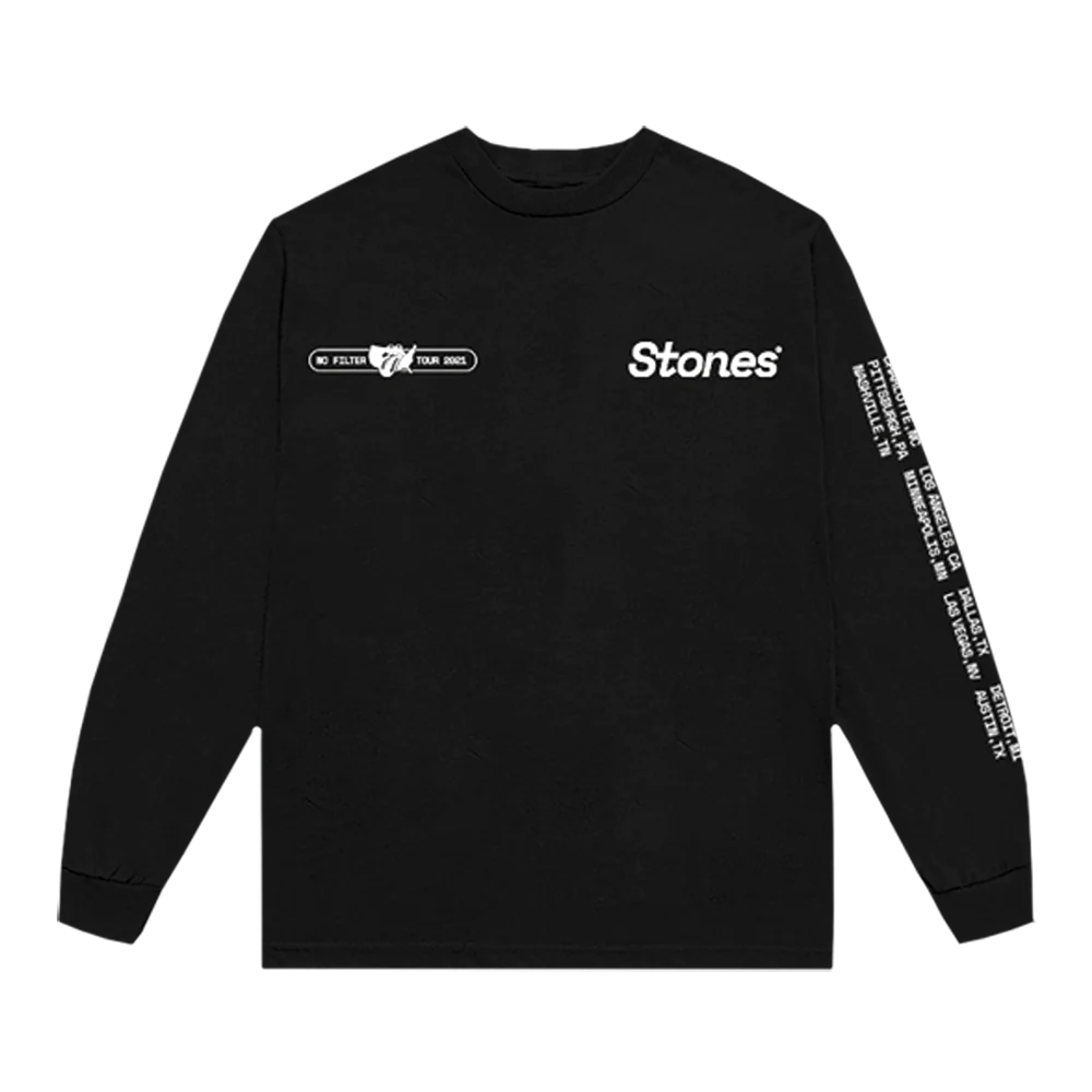 The Rolling Stones - No Filter USA 2021 Black Long Sleeve Shirt
