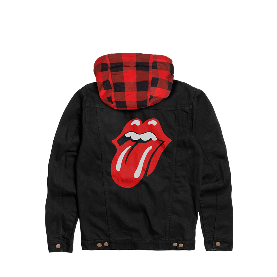 The Rolling Stones - Classic Stones Plaid Hooded Tongue Denim Jacket