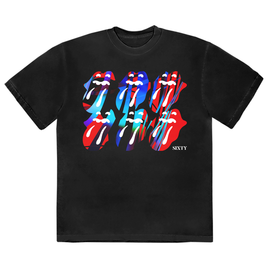 Sixty Tongue Black T-Shirt - The Rolling Stones