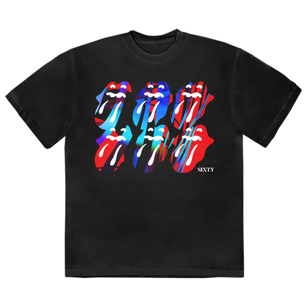 Sixty Tongue Black T-Shirt - The Rolling Stones