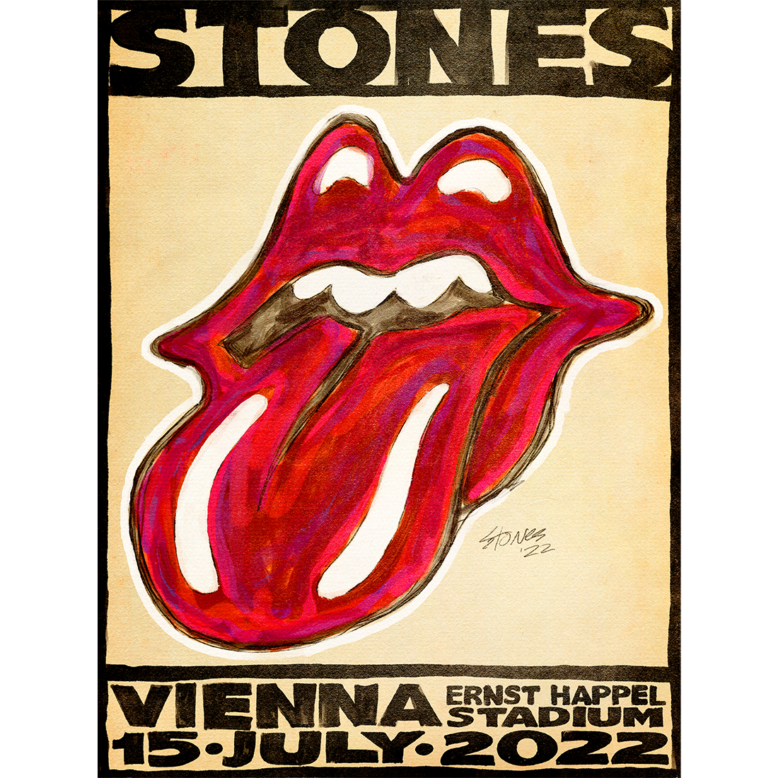 The Rolling Stones - Vienna Sixty Tour 2022 Lithograph