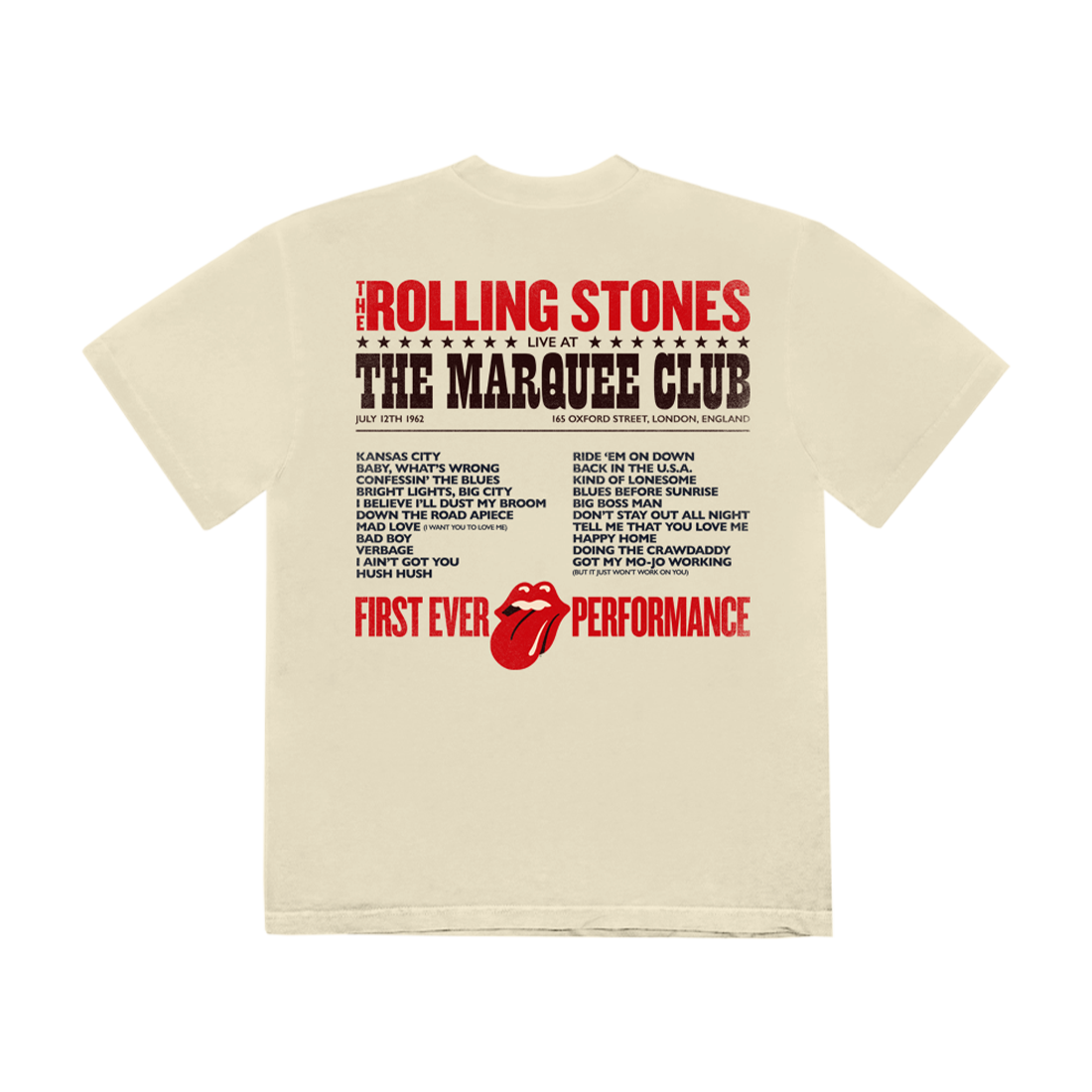 The Rolling Stones - Marquee Map First Ever Show T-Shirt