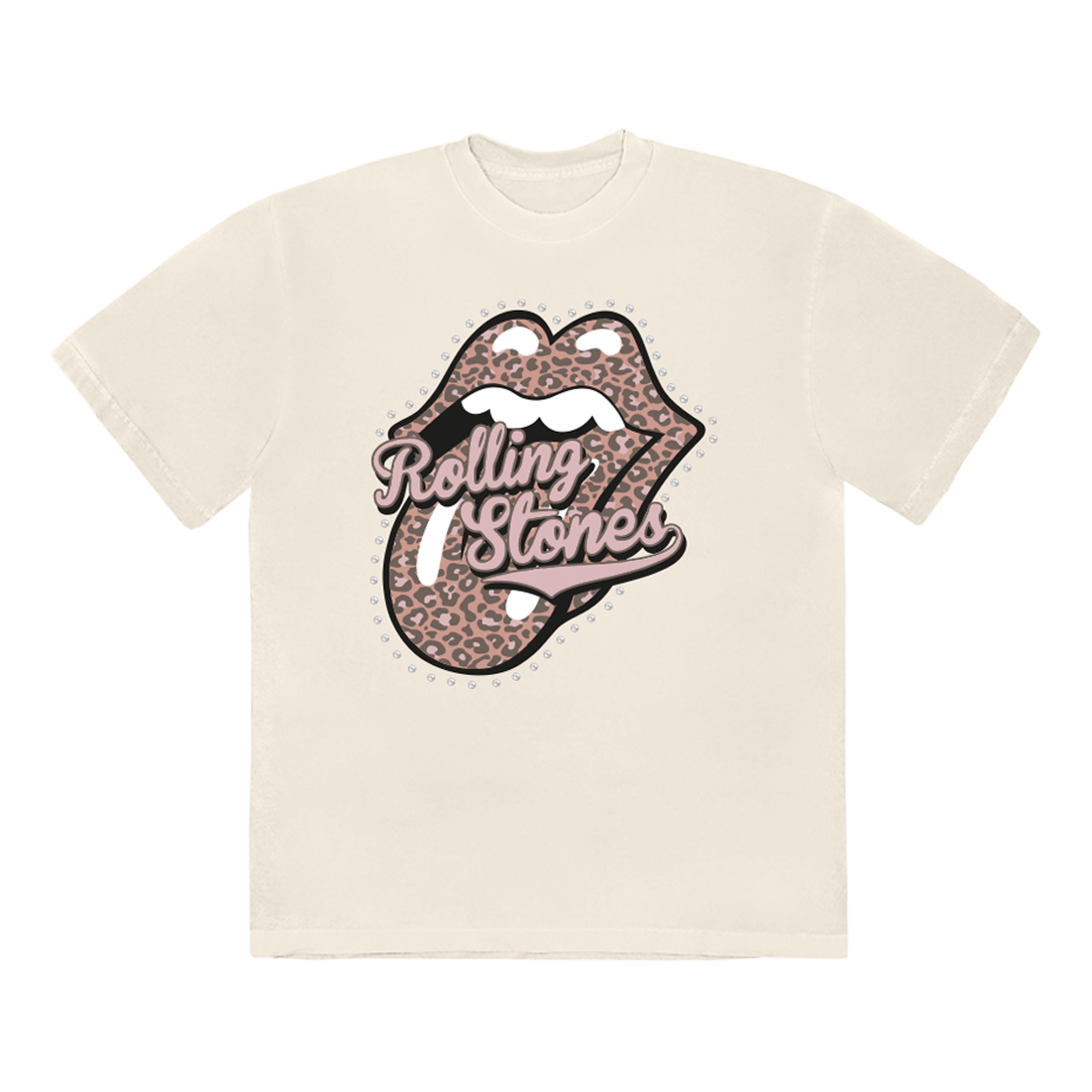 The Rolling Stones - Leopard Varsity Tongue Unisex T-Shirt